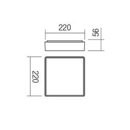 Redo 90157 - Udendørs LED loftlampe MARINA LED/12W/230V 22x22 cm IP65 antracit