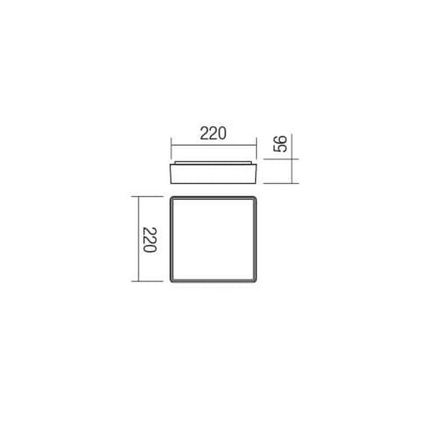 Redo 90157 - Udendørs LED loftlampe MARINA LED/12W/230V 22x22 cm IP65 antracit