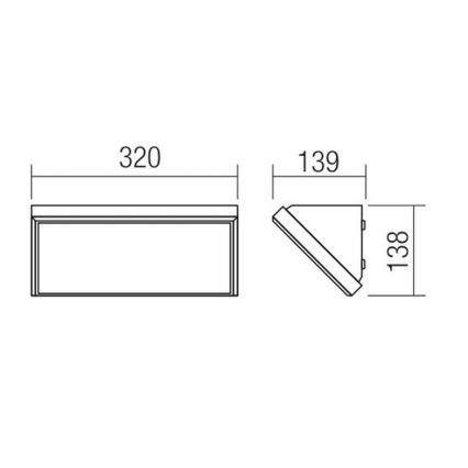 Redo 90160 - LED udendørs vægarmatur MAKO LED/21W/230V IP65