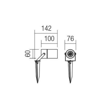 Redo 90183 - Udendørslampe PIT 1xGU10/35W/230V IP65