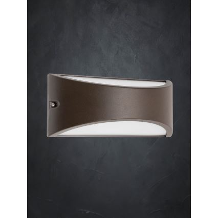 Redo 90192 - Udendørs LED væglampe SCUDO LED/10W/230V 3000K IP54 brun
