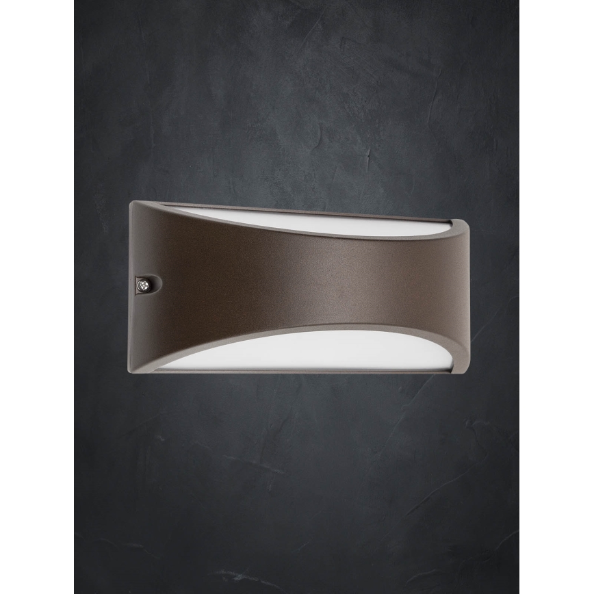Redo 90192 - Udendørs LED væglampe SCUDO LED/10W/230V 3000K IP54 brun