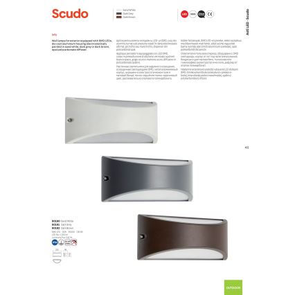 Redo 90192 - Udendørs LED væglampe SCUDO LED/10W/230V 3000K IP54 brun