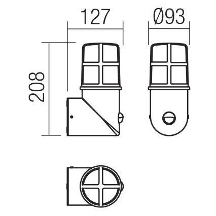 Redo 90199 - Udendørslampe med sensor TRITON 1xE27/28W/230V IP54 messingfarvet