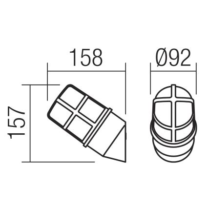 Redo 90203 - Udendørs væglampe TRITON 1xE27/28W/230V IP54 kobber