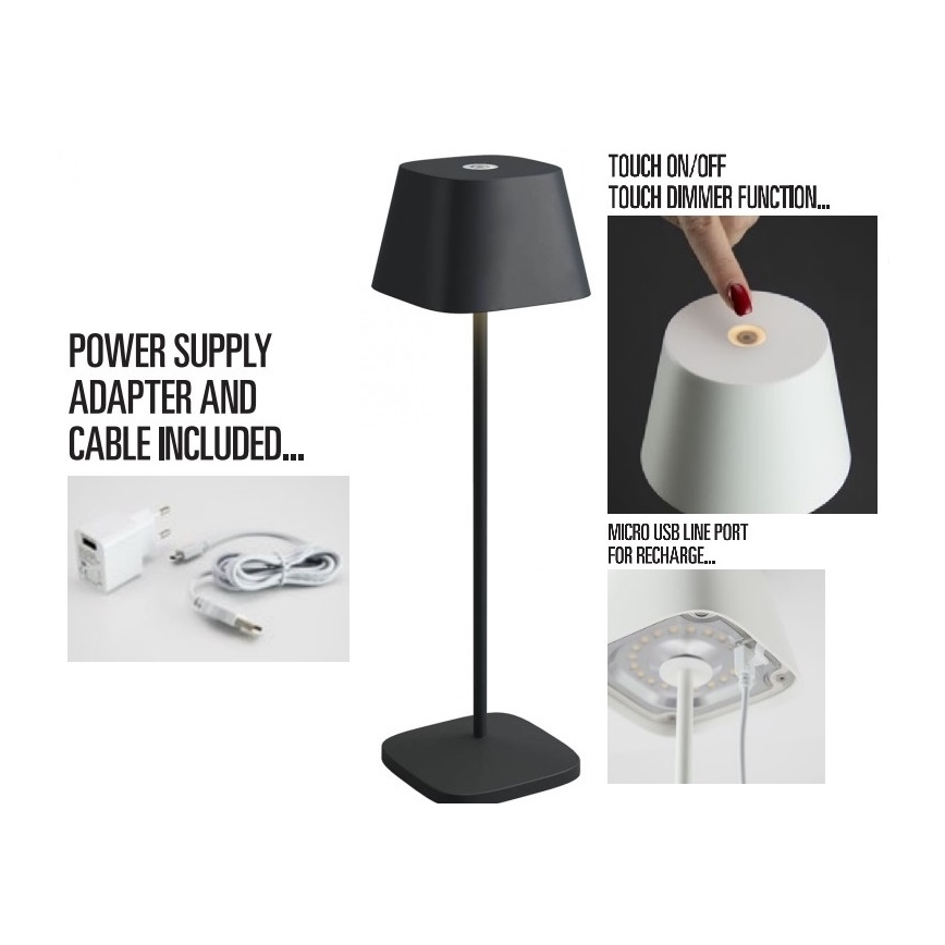 Redo 90218 - LED udendørslampe dæmpbar LA NUIT LED/2,2W/230V IP65 + USB