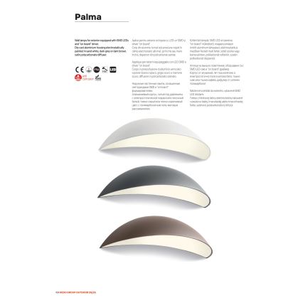 Redo 90236 - Udendørs væglampe PALMA LED/18W/230V 3000K IP54 brun