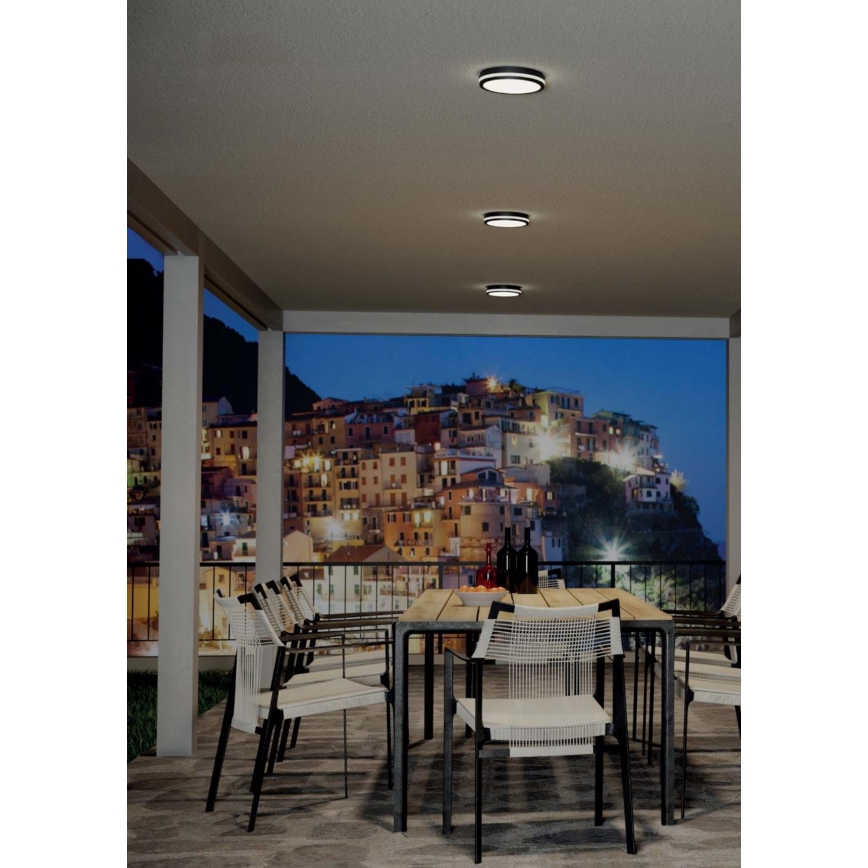 Redo 90286 - Udendørs LED loftlampe ISOLA LED/24W/230V diameter 26 cm 3000/4000/6500K IP54 antracit