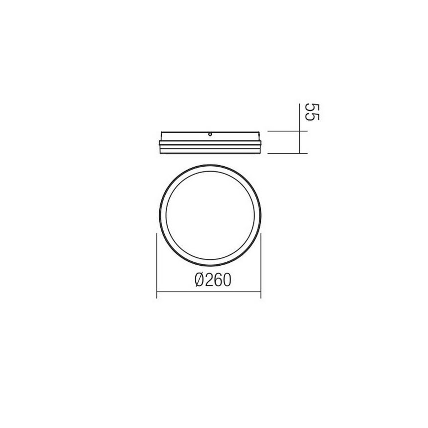 Redo 90286 - Udendørs LED loftlampe ISOLA LED/24W/230V diameter 26 cm 3000/4000/6500K IP54 antracit
