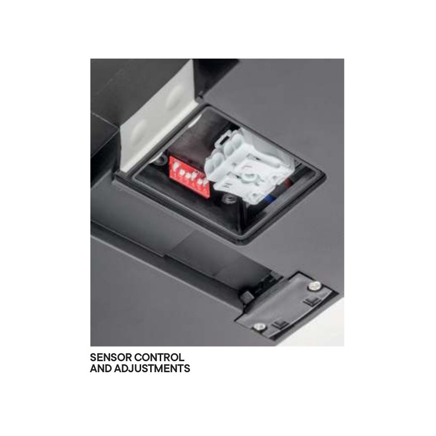 Redo 90290 - LED Udendørs loftlampe med sensor ISOLA LED/24W/230V Ø 26 cm 3000/4000/6500K IP54 antracit