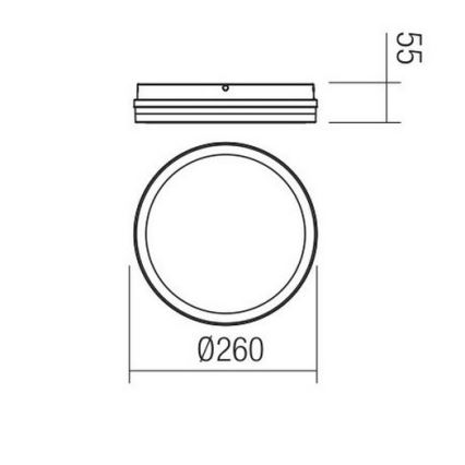 Redo 90290 - LED Udendørs loftlampe med sensor ISOLA LED/24W/230V Ø 26 cm 3000/4000/6500K IP54 antracit