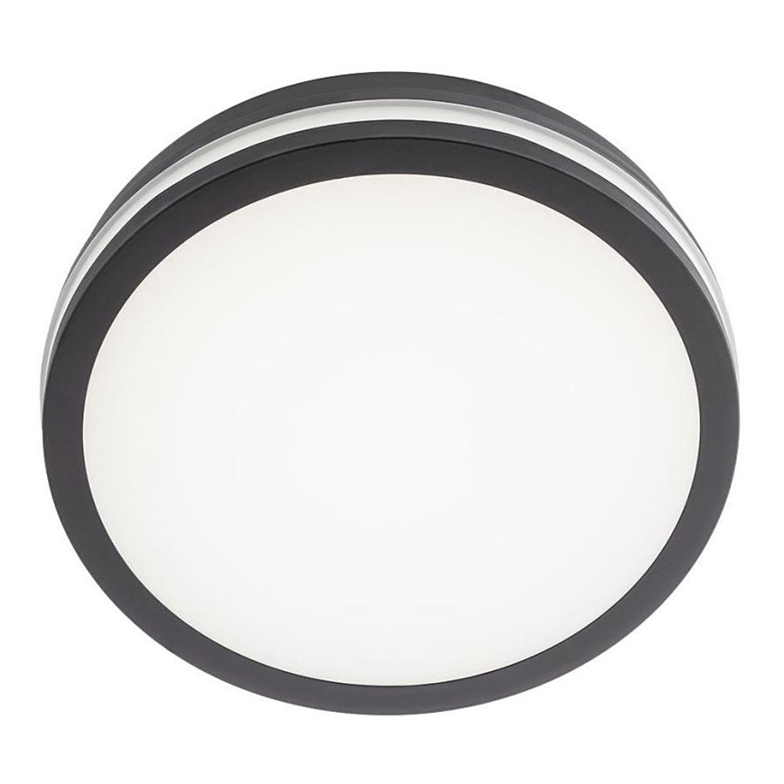 Redo 90290 - LED Udendørs loftlampe med sensor ISOLA LED/24W/230V Ø 26 cm 3000/4000/6500K IP54 antracit