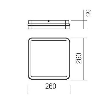 Redo 90292 - Udendørs LED loftlampe med sensor ISOLA LED/24W/230V 26x26 cm 3000/4000/6500K IP54 antracit