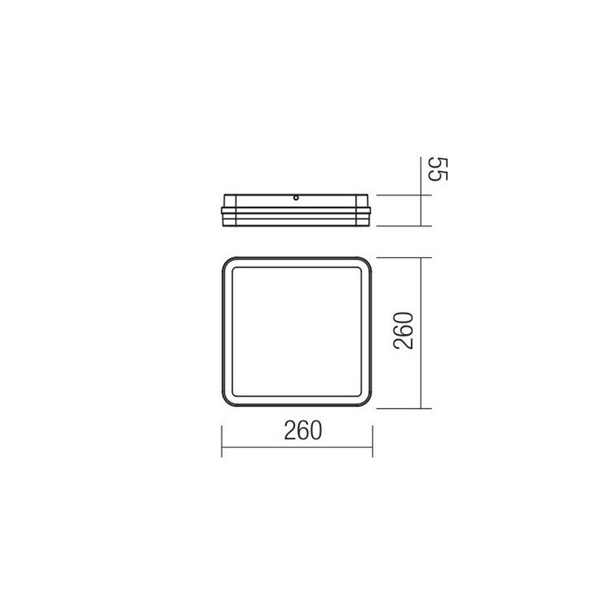 Redo 90292 - Udendørs LED loftlampe med sensor ISOLA LED/24W/230V 26x26 cm 3000/4000/6500K IP54 antracit