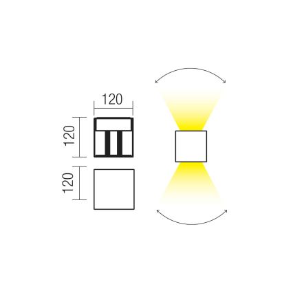 Redo 90294 - LED Udendørs vægarmatur VARY 2xLED/10W/230V 3000K IP54 hvid
