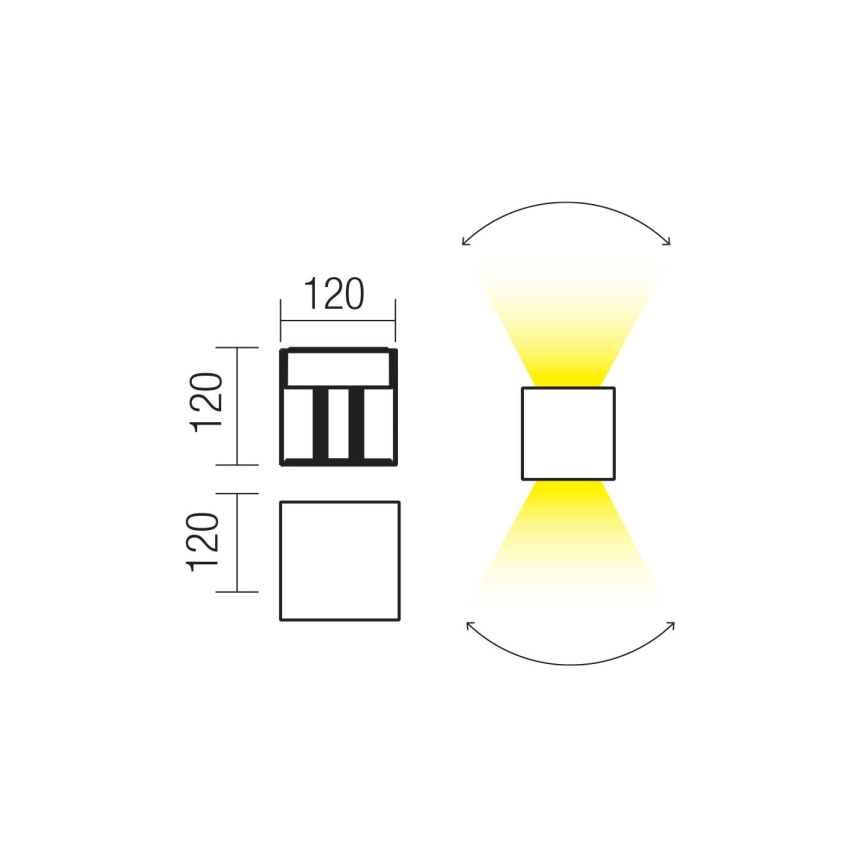 Redo 90298 - LED Udendørs væglampe VARY 2xLED/10W/230V 3000K IP54 brun