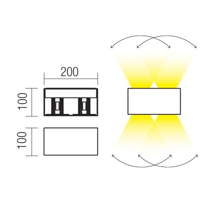 Redo 90302 - LED udendørs væglampe VARY 4xLED/5W/230V 3000K IP54 antracit