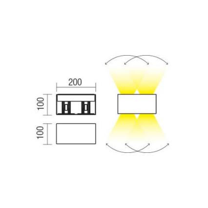 Redo 90303 - Udendørs LED væglampe VARY 4xLED/5W/230V 4000K IP54 antracit