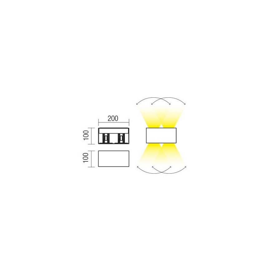 Redo 90303 - Udendørs LED væglampe VARY 4xLED/5W/230V 4000K IP54 antracit