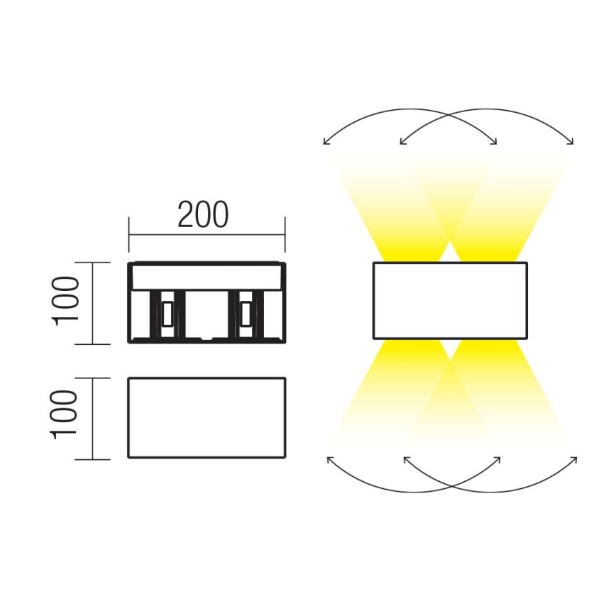 Redo 90304 - LED udendørs væglampe VARY 4xLED/5W/230V 3000K IP54 brun