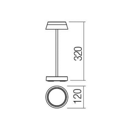 Redo 90306 - LED bordlampe m. touch-funktion dæmpbar ILUNA LED/2,5W/5V 2700-3000K 3000 mAh IP65 hvid