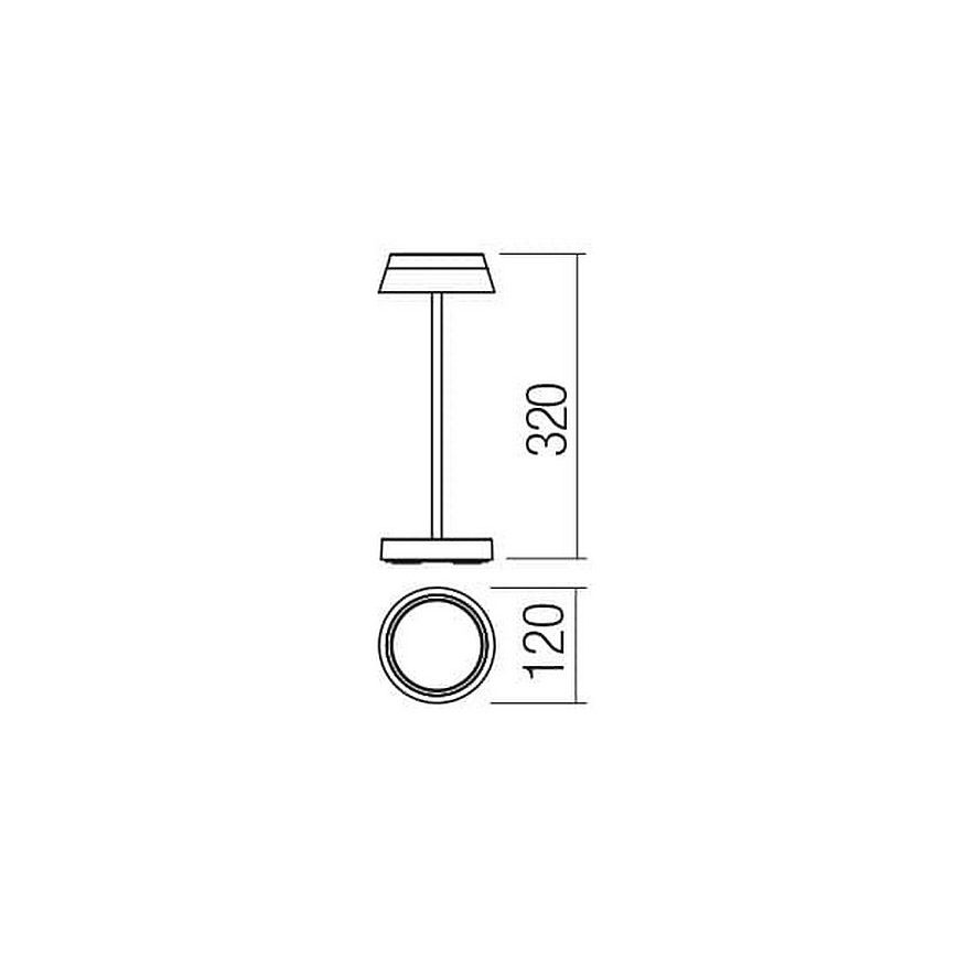 Redo 90306 - LED bordlampe m. touch-funktion dæmpbar ILUNA LED/2,5W/5V 2700-3000K 3000 mAh IP65 hvid