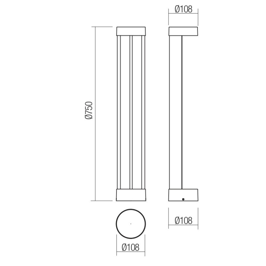 Redo 90366 - LED udendørslampe ZEUS LED/11,5W/230V 3000K 75 cm IP54 brun