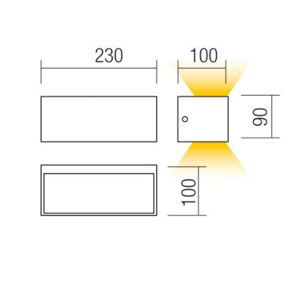 Redo 90373 - LED Udendørs væglampe LAMPRIS LED/13W/230V IP65 hvid