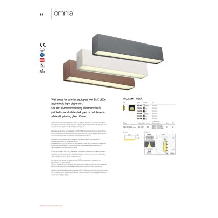 Redo 90393 - LED Udendørs væglampe OMNIA LED/12W/230V 3000K IP54 hvid