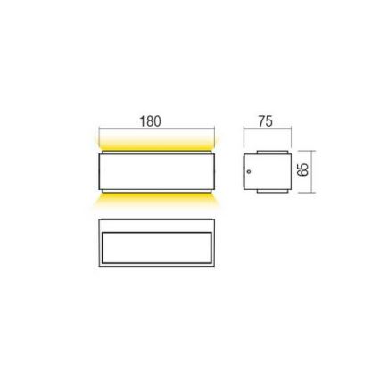 Redo 90404 - Udendørs LED væglampe DASH LED/9W/230V 4000K IP65 brun