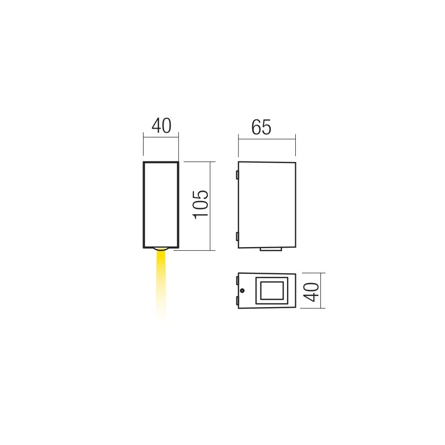 Redo 90415 - LED Udendørs væglampe ACE LED/3,36W/230V 3000K IP54 grå