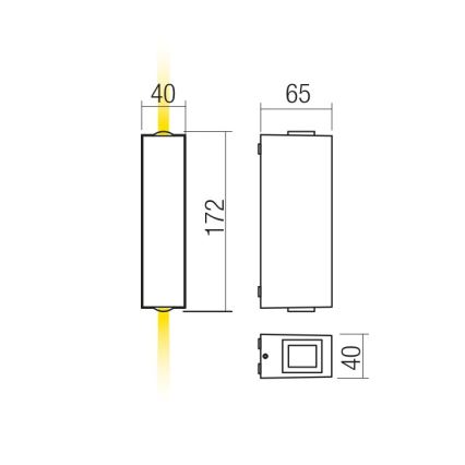 Redo 90421 - LED Udendørs væglampe ACE 2xLED/5,84W/230V 3000K IP54 grå