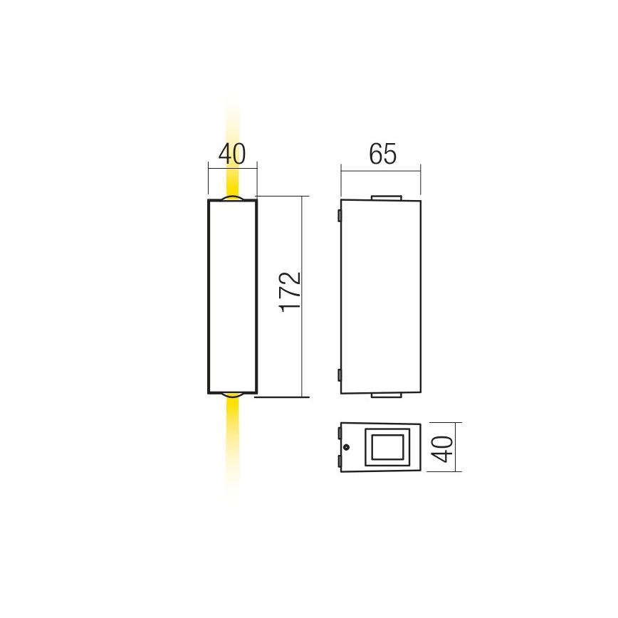 Redo 90421 - LED Udendørs væglampe ACE 2xLED/5,84W/230V 3000K IP54 grå