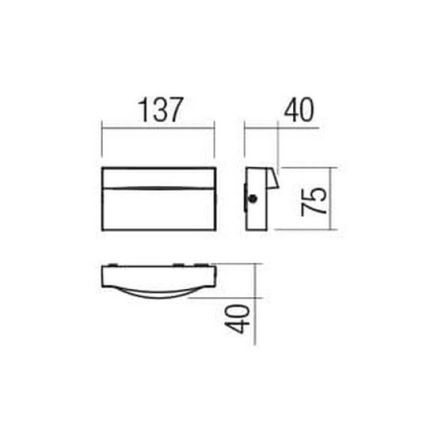 Redo 90426 - Udendørs LED væglampe POLIFEMO LED/8W/230V IP65 antracit