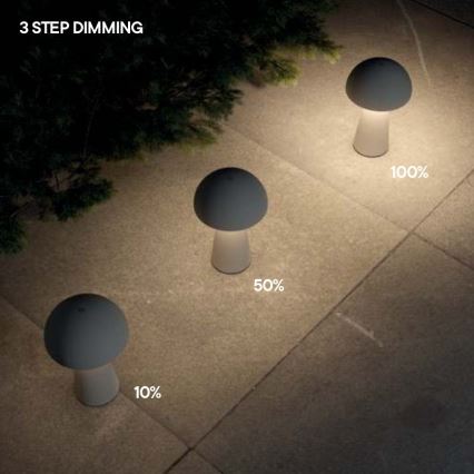 Redo 90439 - KIRA LED udendørslampe, dæmpbar og berøringsbetjent, LED/4,7W/230V, 2200 mAh, IP44, sort