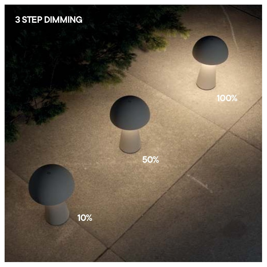 Redo 90439 - KIRA LED udendørslampe, dæmpbar og berøringsbetjent, LED/4,7W/230V, 2200 mAh, IP44, sort