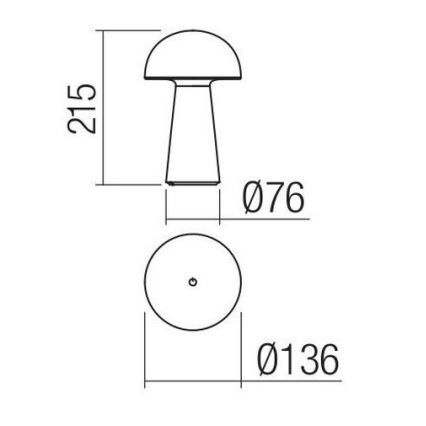 Redo 90439 - KIRA LED udendørslampe, dæmpbar og berøringsbetjent, LED/4,7W/230V, 2200 mAh, IP44, sort