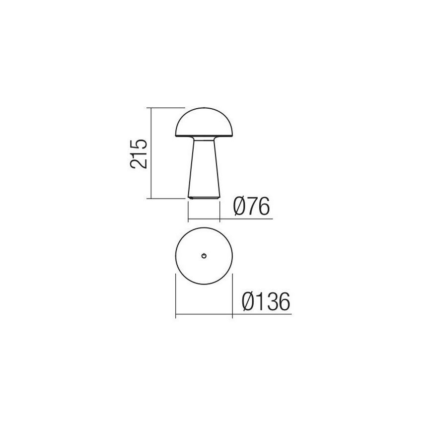 Redo 90439 - KIRA LED udendørslampe, dæmpbar og berøringsbetjent, LED/4,7W/230V, 2200 mAh, IP44, sort
