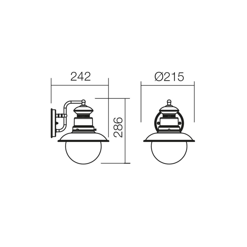 Redo 9045 - Udendørs væglys SCOTT 1xE27/42W/230V IP44
