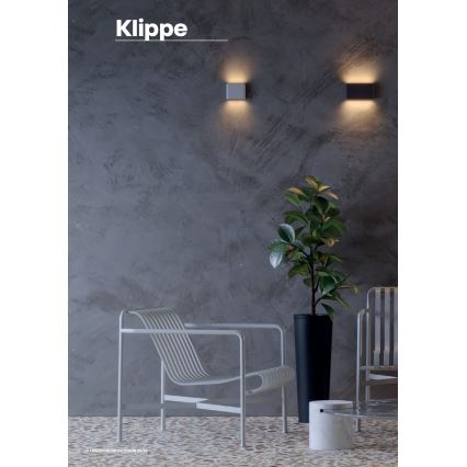 Redo 90452 - LED udendørs væglampe KLIPPE LED/24W/230V 3000K IP54 antracit