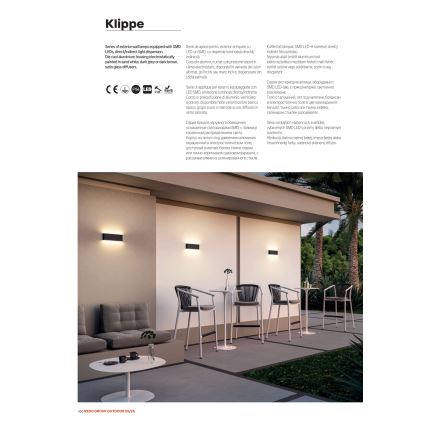 Redo 90453 - LED udendørs væglampe KLIPPE LED/24W/230V 3000K IP54 brun