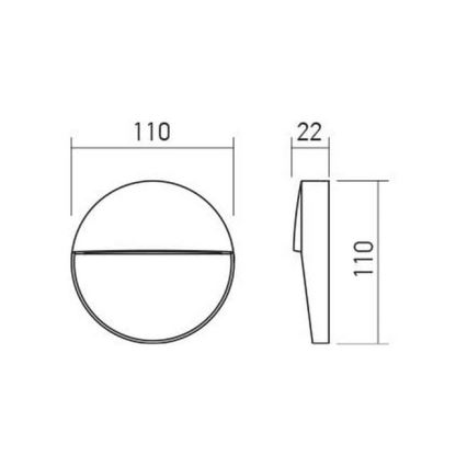 Redo 90472 - Udendørs LED væglampe LANDER LED/3W/230V IP54 hvid