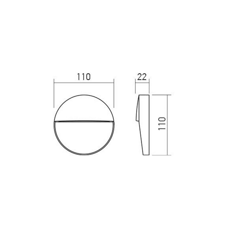 Redo 90472 - Udendørs LED væglampe LANDER LED/3W/230V IP54 hvid