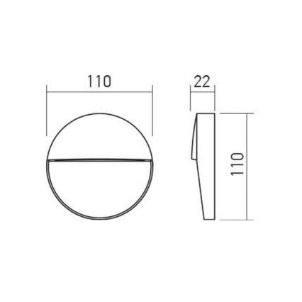 Redo 90473 - Udendørs LED væglampe LANDER LED/3W/230V IP54 antracit