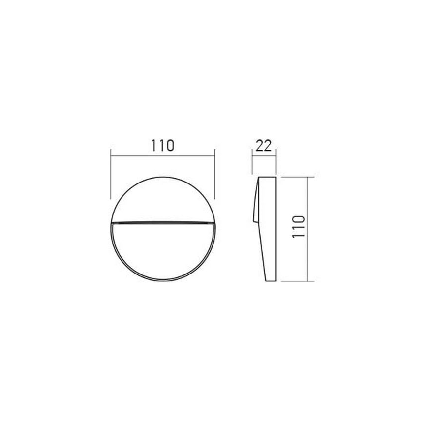 Redo 90473 - Udendørs LED væglampe LANDER LED/3W/230V IP54 antracit