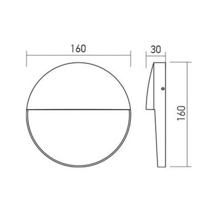 Redo 90477 - Udendørs LED væglampe LANDER LED/6W/230V IP54 antracit