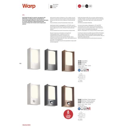Redo 90483 - Udendørs LED væglampe WARP LED/8W/230V 3000K IP44 antracit