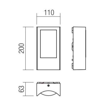 Redo 90483 - Udendørs LED væglampe WARP LED/8W/230V 3000K IP44 antracit