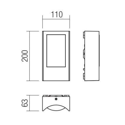 Redo 90483 - Udendørs LED væglampe WARP LED/8W/230V IP44 antracit