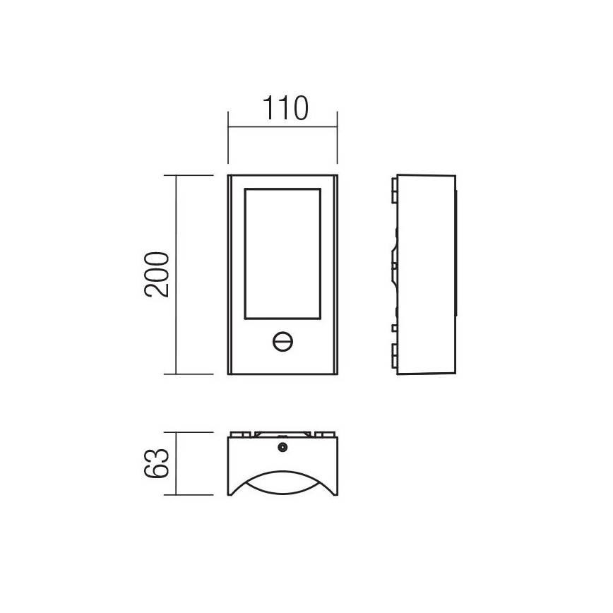 Redo 90486 - LED Udendørs væglampe med sensor WARP LED/8W/230V 3000K IP44 antracit